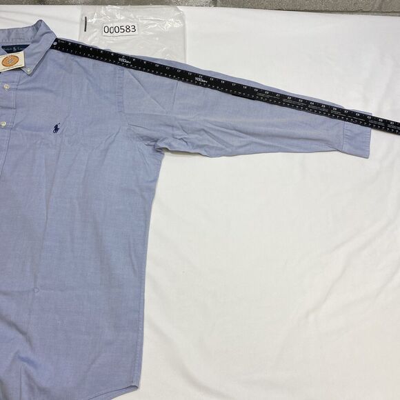 Ralph Lauren Shirt Yarmouth Men's 16.5 32-33 Blue Oxford Long Sleeve Button Down - Picture 15 of 16